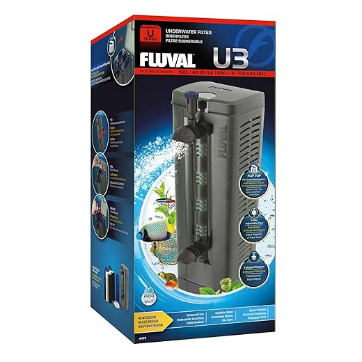 Fluval U3 Underwater Filter – Designed for Freshwater and Saltwater Aquariums, Also Ideal for Terrariums and Turtle Tanks
