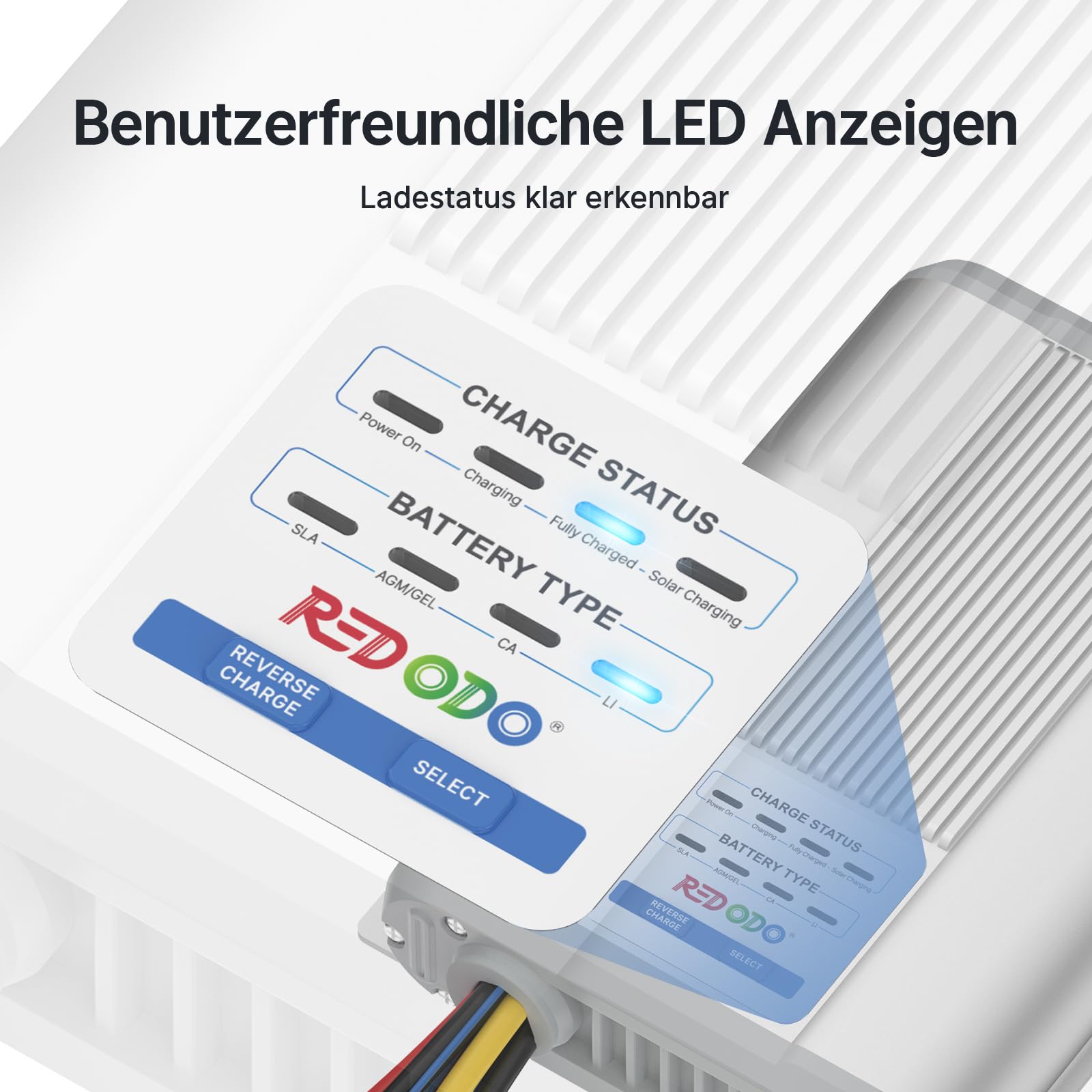 Redodo Cargador de batería 12 V 40 A DC-DC con MPPT para 12 V LiFePO4, cargador CC para autocaravana, segunda batería, alternador inteligente, carga inversa, AGM/gel/gel/plomo-ácido