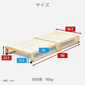 Amazon｜中居木工 すのこベッド 折りたたみベッド 国産 床板は