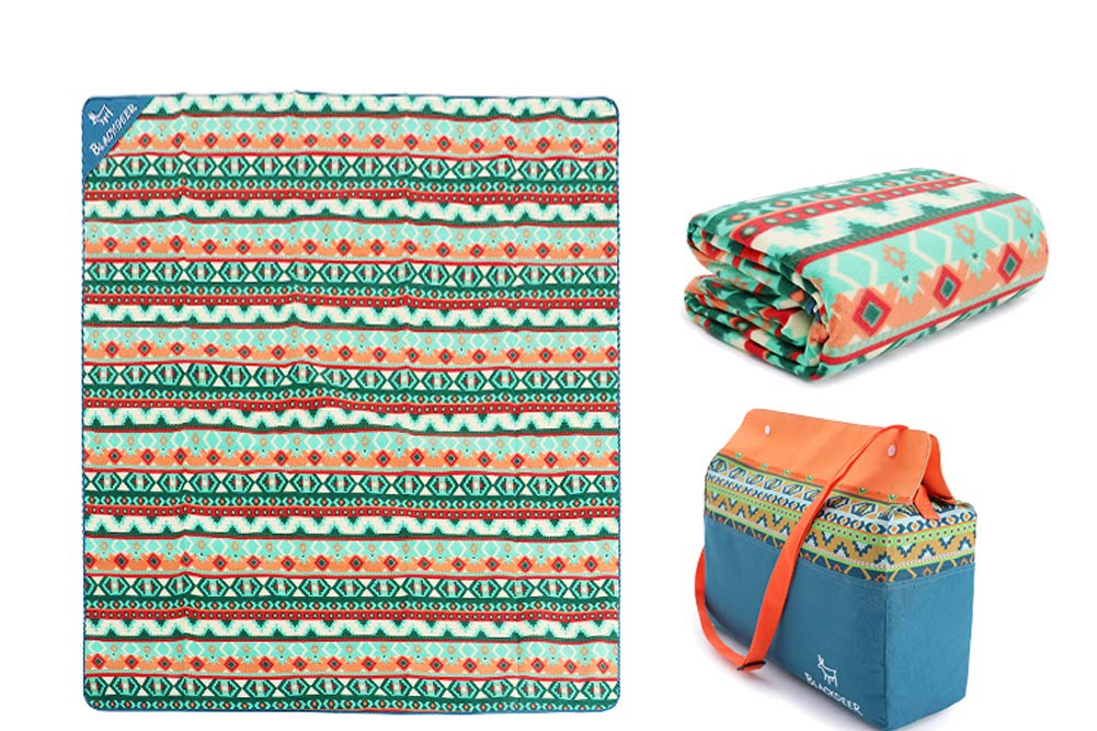Boho koc piknikowy trawa dywan XXXL składany wodoodporny polar mata plażowa przytulna podkładka bardzo duża trwała namiot dywan super miękki dla dzieci na zewnątrz 200 x 200 cm