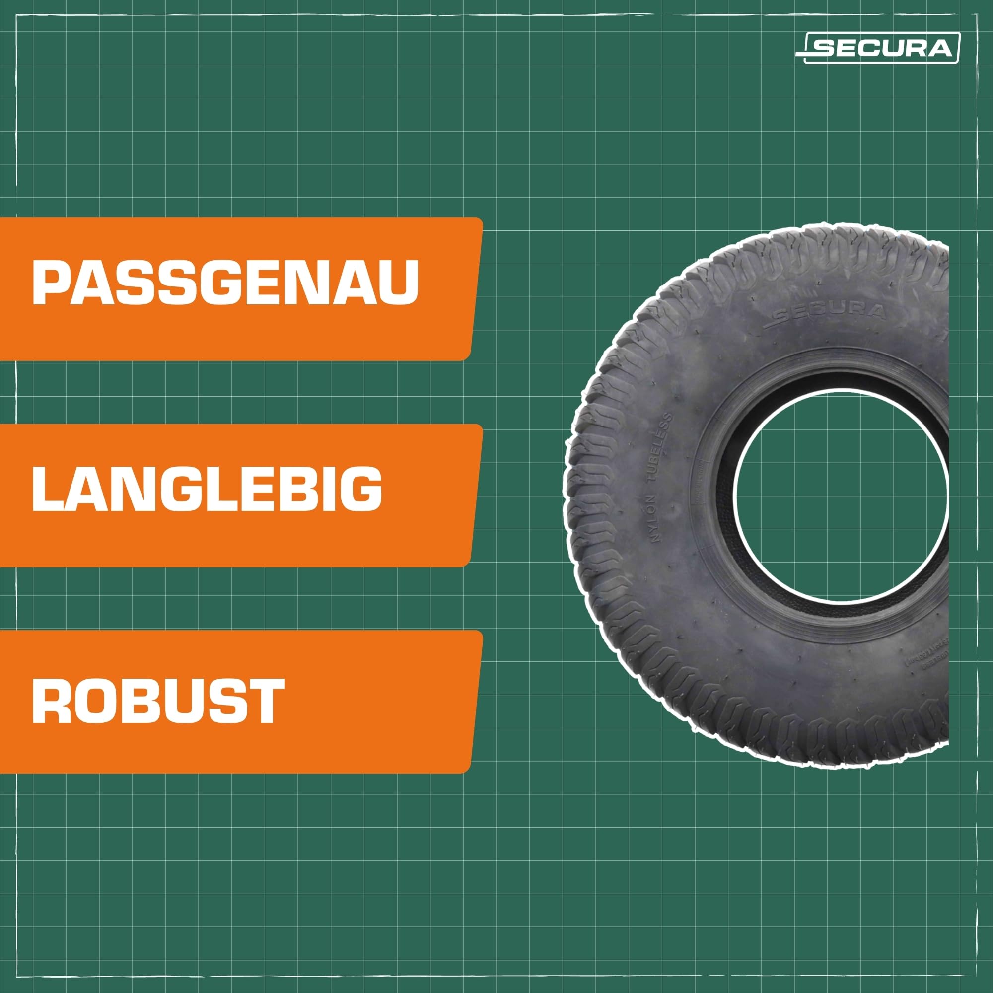 SECURA 1x Reifen 18x6.50-8 | tubeless