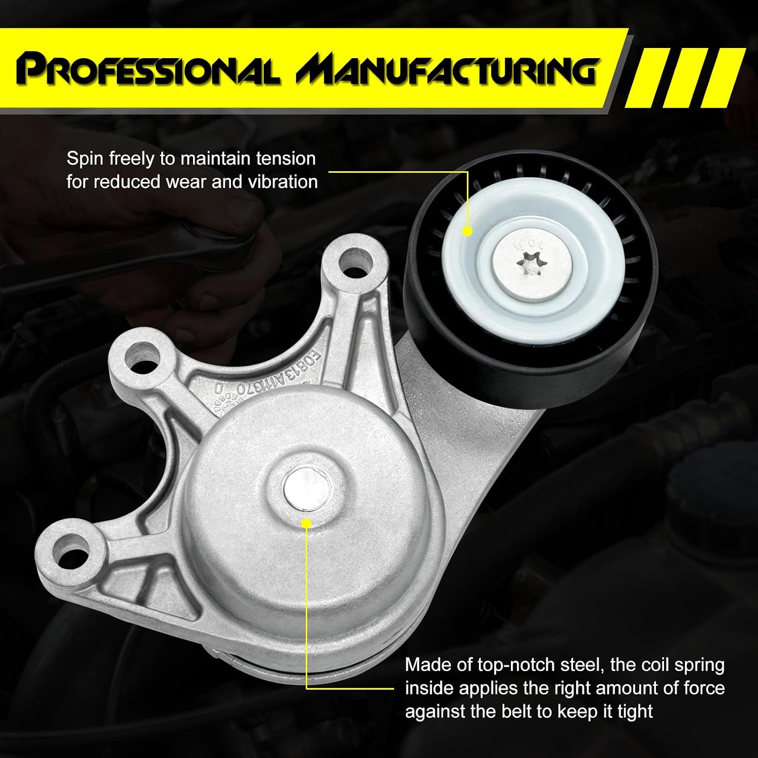 Belt Tensioner Assembly with Pulley Compatible with 2012-2018 BMW 228i 320i 320i x328i 328i x528i 528i x428i xGran Coupe X1 X3 X4 Z4, L4 2.0L, Replace# 11287594969