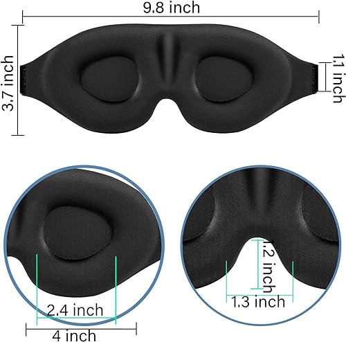 Miniatura 6 de Antifaz para dormir con copas para los ojos, antifaz para dormir en avión, antifaz para dormir para hombres y mujeres, copa contorneada 3D, luz de