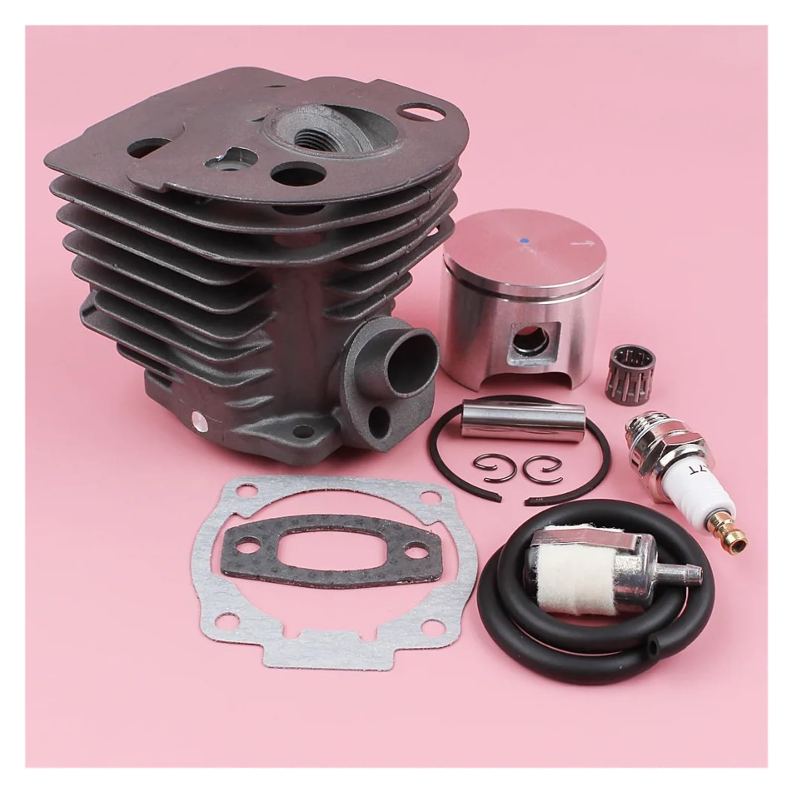 Kit de Junta de bujía de línea de Filtro de Combustible de pistón de Cilindro for H-usqvarn 55 51 Pieza de Herramienta de jardín de Motosierra 46mm