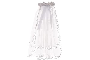Girls First Communion Veil Bny Corner Rhinestone Accented Flower Crown