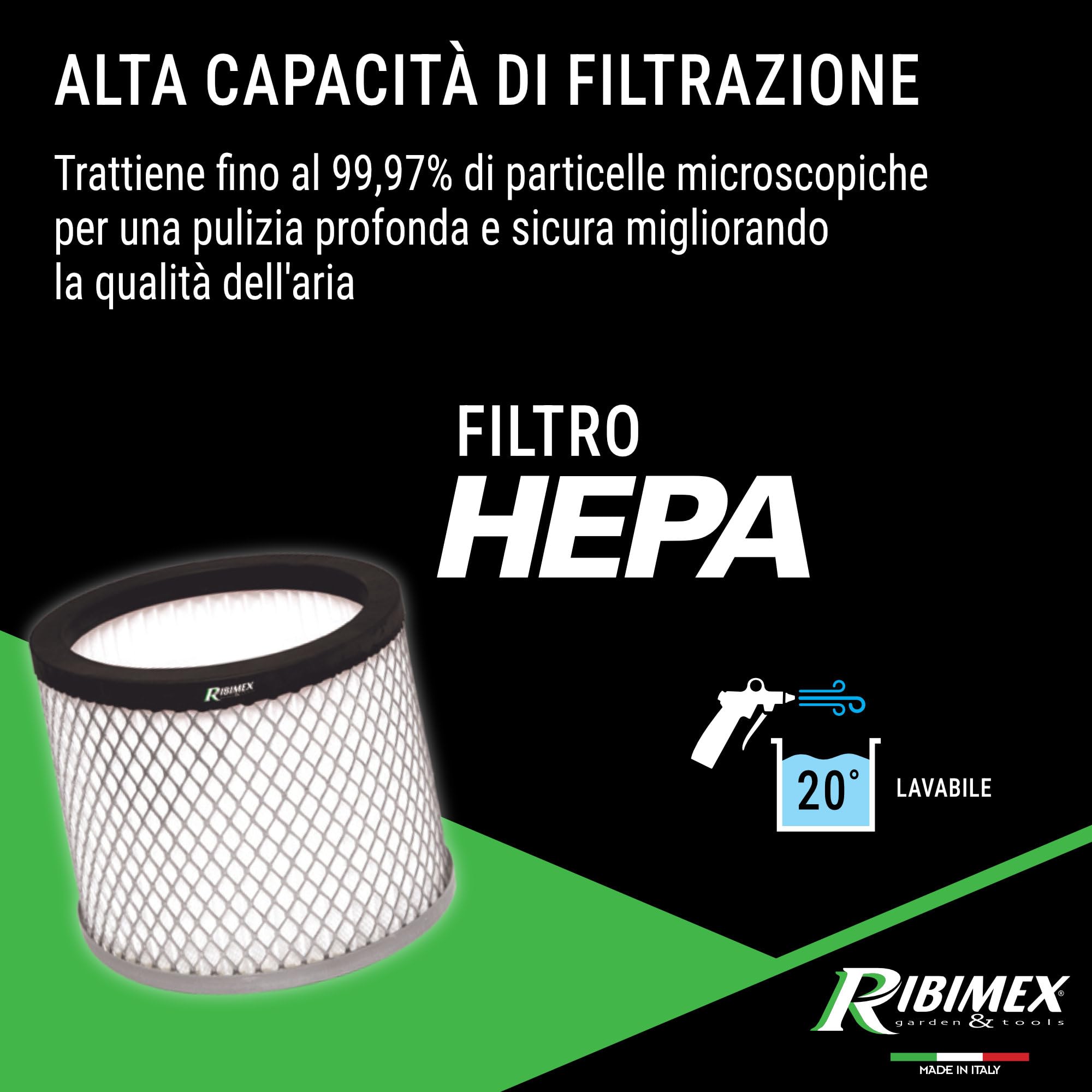 Ribimex Aspiracenere Elettrico Minicen, con Filtro HEPA Intercambiabile e Lavabile, Bidone da 10 L, Potenza 800 W, Ideale per Aspirare Ceneri Fredde da Stufe, Caminetti e Barbecue - PRCEN011