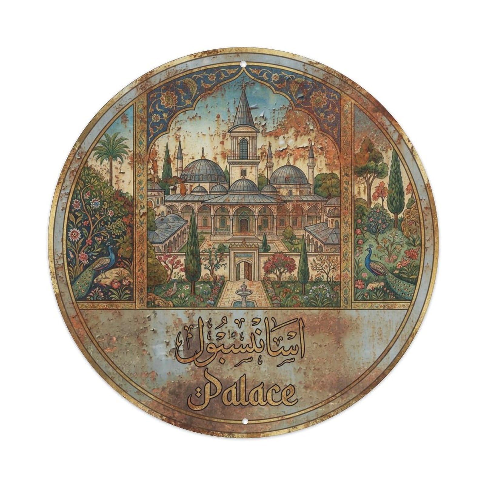 Vintage Travel Istanbul Turkey Palace Vintage Metal Tin Sign Plaque Wall Decor for Cafe, Club Bar, Office, Garden Metal Poster 8x8Inch