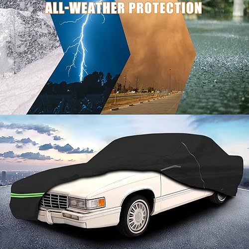 Miniatura 5 de Funda impermeable de repuesto para Cadillac DeVille Sedan Coupe 1989-2005, 210T, para todo tipo de clima, con puerta con cremallera, para nieve,