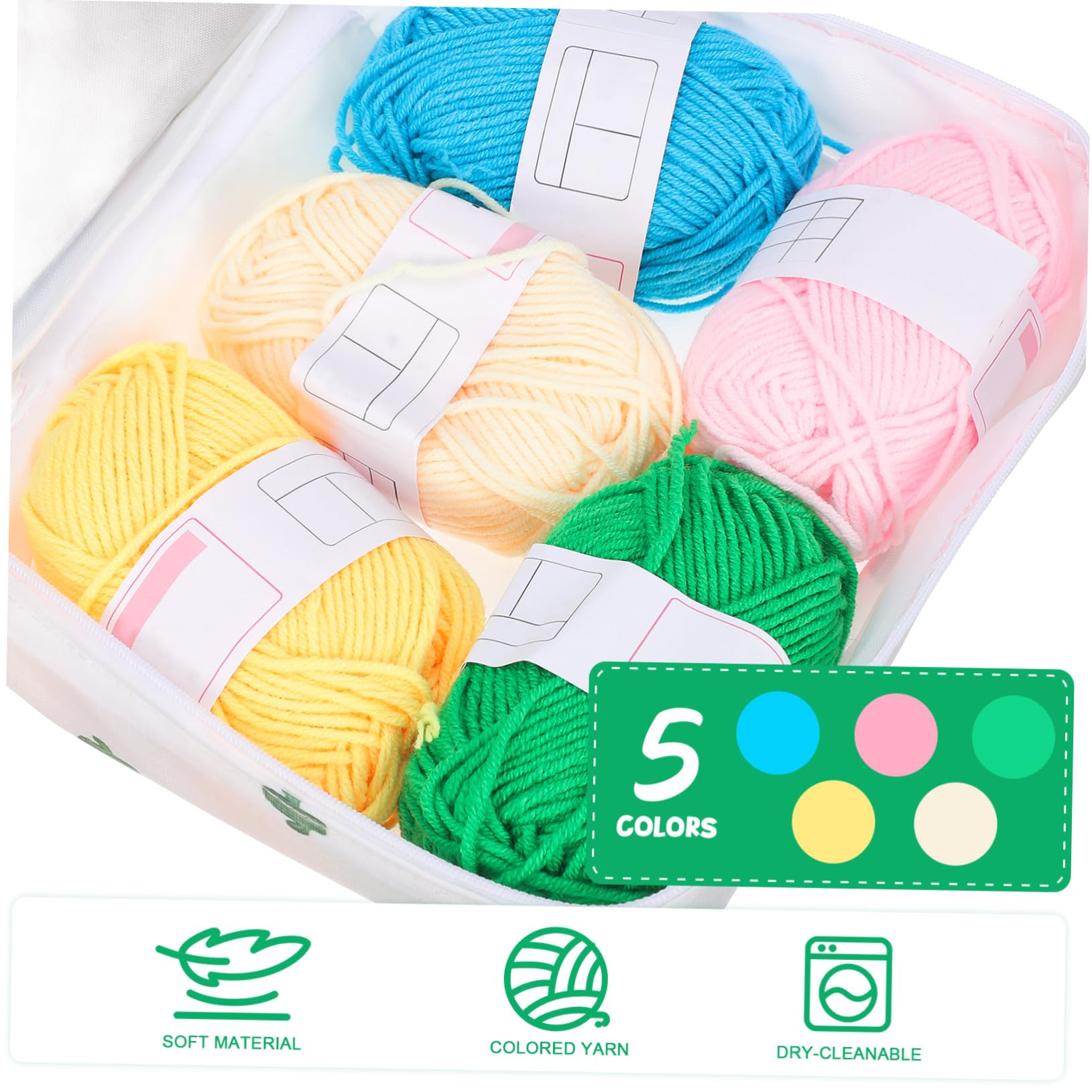 STOBAZA Kit per Uncinetto per Principianti Completo con Filati Colorati Ferri da Uncinetto Segnapunti Nastro e Borsa per Trasporto
