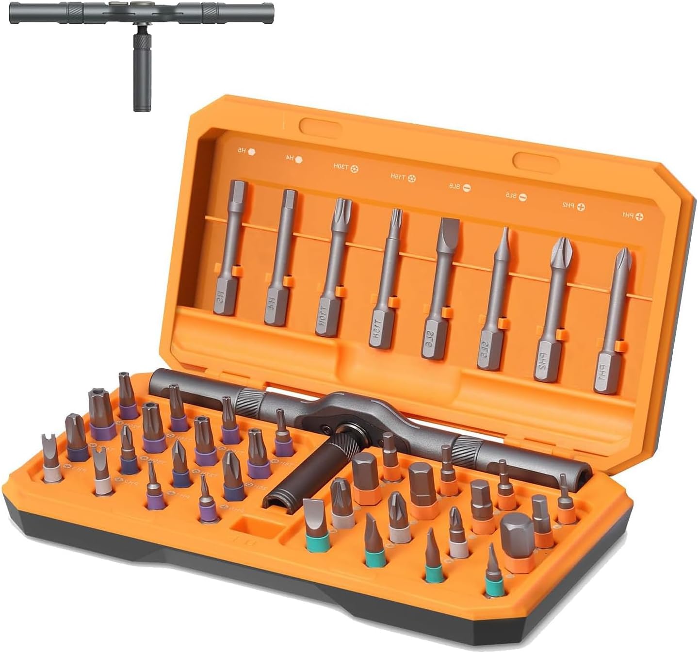 Criacr Upgraded 42 in 1 Magnetic Screwdriver Set, Ratchet Handle Screwdriver Set, Storage Case, Magnetic Bits, Rotatable Ratchet Handle for DIY, Electronics, Furniture for Christmas Gifts