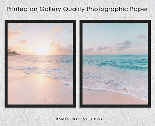 Miniatura 5 de Scenic Ocean View Abstract Wall Art: Minimalist, Aesthetic & Boho Wall Art for Home, Office, Bedroom & Living Room Decor - Set of 2 Unframed Posters
