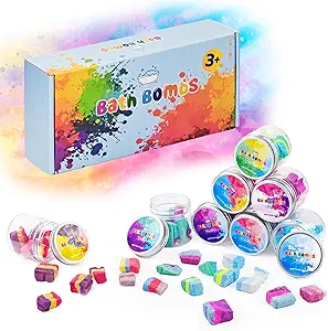Bath Bombs Color Fizzies for Kids: 8 Pcs Scented Potion Bottles 14 Colors Water Tablets Organic Natural Shower Steamers Fun Science Toddler Foams Bubbles Sets Birthday Gift for Girls Boys Ages 3+ 4-8