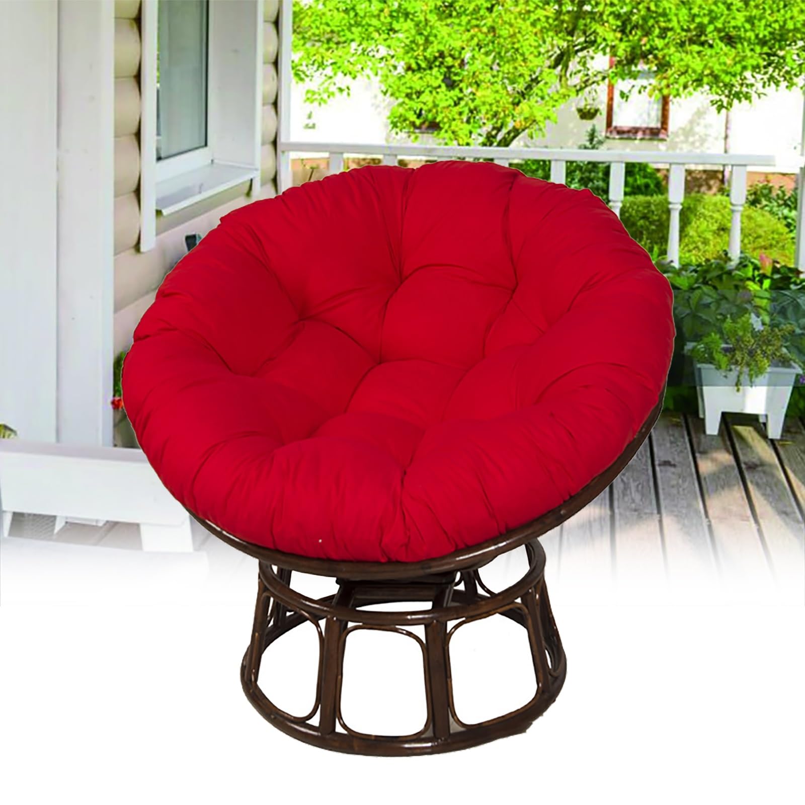 Coussin rond de jardin suspendu rouge 80x80cm imperméable