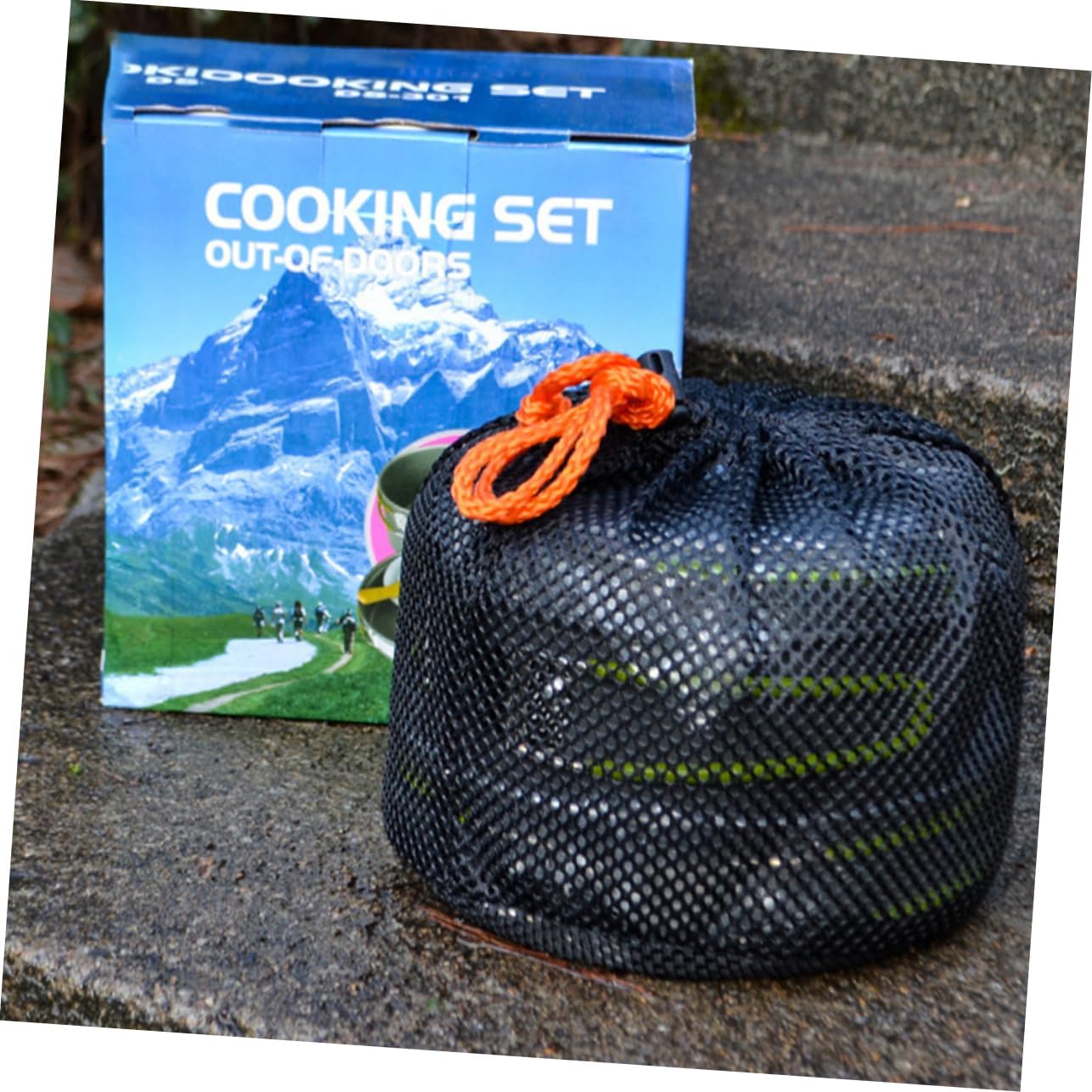 1Set Camping Cookware Set Portable Outdoor Cooking Kit for People Lightweight Pots and Pans for Hiking Backpacking Picnics and BBQ Activities