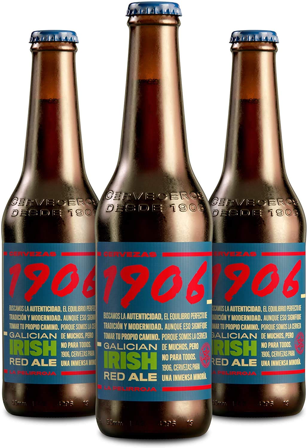 Cerveza 1906 GALICIAN IRISH RED ALE PACK 24 BOTELLAS DE 33 CL & La Estrella de Galicia Cerveza - Pack de 24 botellas x 330 ml - Total: 7.92L