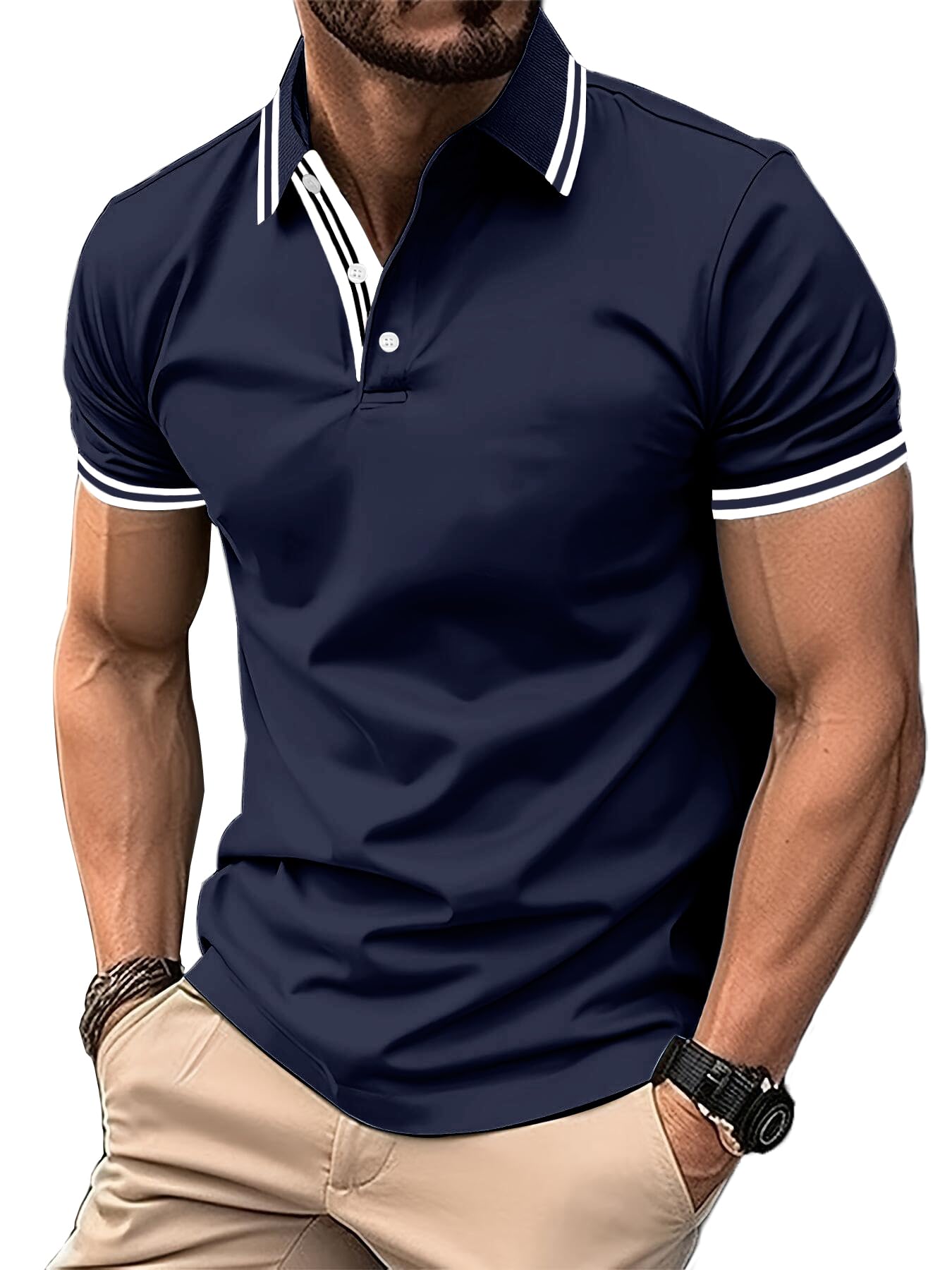 SwissWell Herren Kurzarm Poloshirt Atmungsaktiv T-Shirt Golf Sommer Poloshirts Männer Business Arbeits T Shirt Polohemd