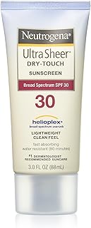 Neutrogena Ultra Sheer Dry-Touch Water Resistant and Non-Greasy Sunscreen Lotion with Broad Spectrum SPF 30, 3 fl. oz (Pack of 3)