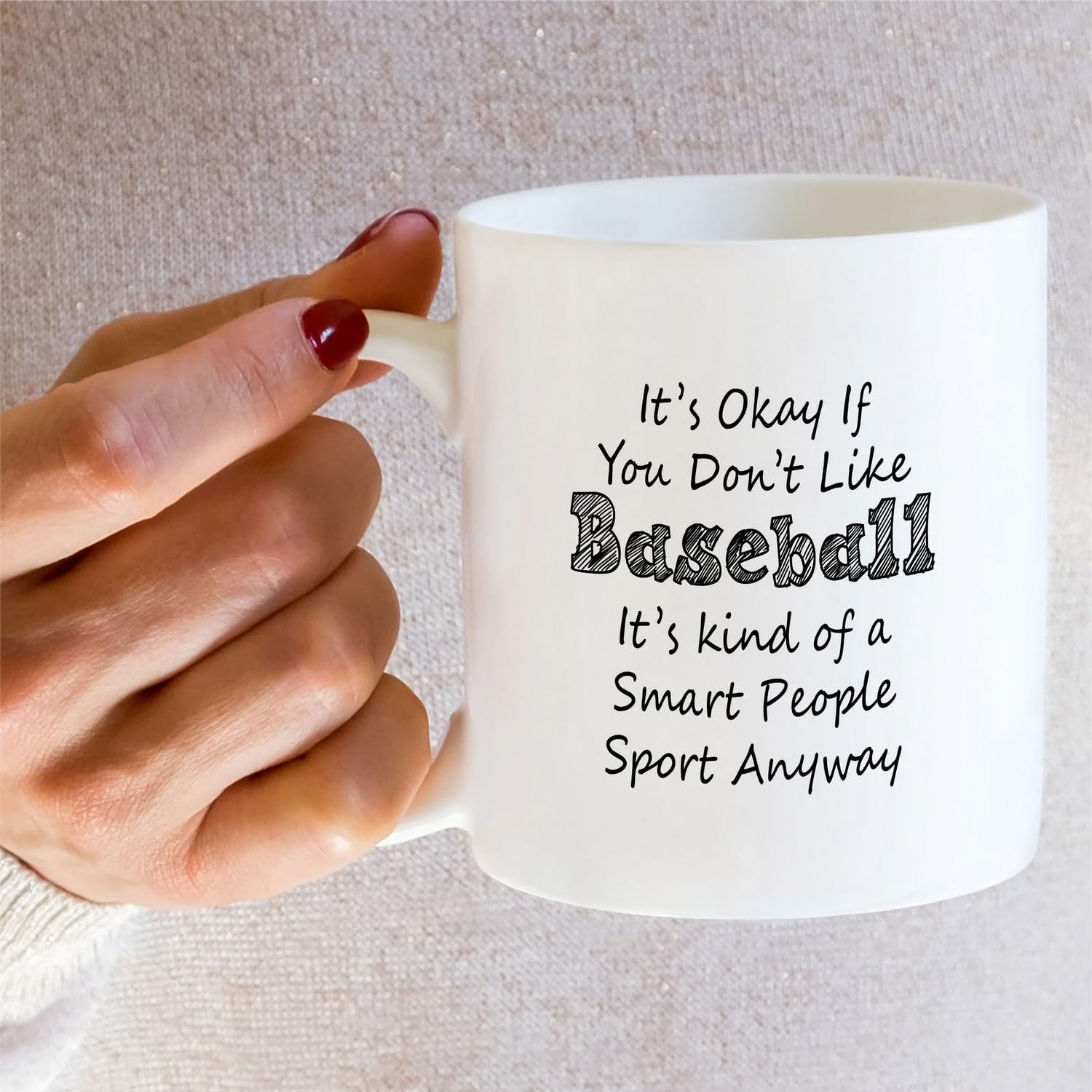 Retreez Funny Baseball Player Mug Gift Smart People Sport Baseball Fan Coach 11 Oz Ceramic Coffee Mugs - Thank-you Sarcastic Motivational Inspirational birthday gift for him friend coworker dad son - Image 5