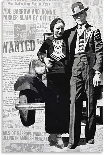 Póster vintage de Bonnie y Clyde para decoración de cueva de hombre, diseño de mafioso, pintura en lienzo para dormitorio, sala de estar, decoración