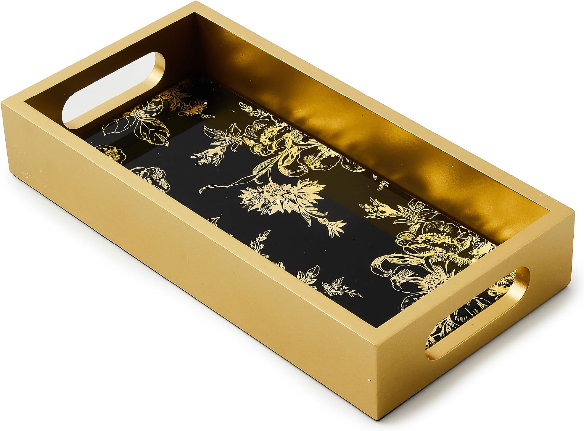 Twilight Toile Vanity Tray with Handles, Rectangular Tray for Dresser and Home Decor