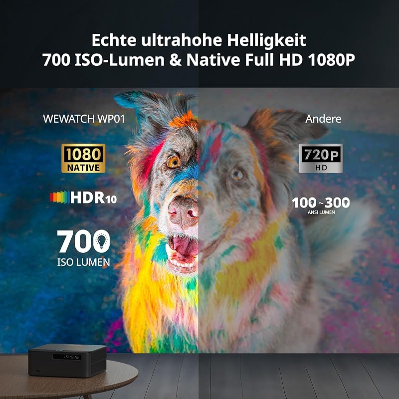 WEWATCH WP01 Full HD 1080P Otthoni Projektor Netflix Android TV 700 Lumen WiFi Bluetooth