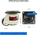 4pcs 2" Leveling Caster Swivel Wheel 60F Retractable Leveling Caster Industrial Machine Swivel Caster Heavy Duty 2200lbs