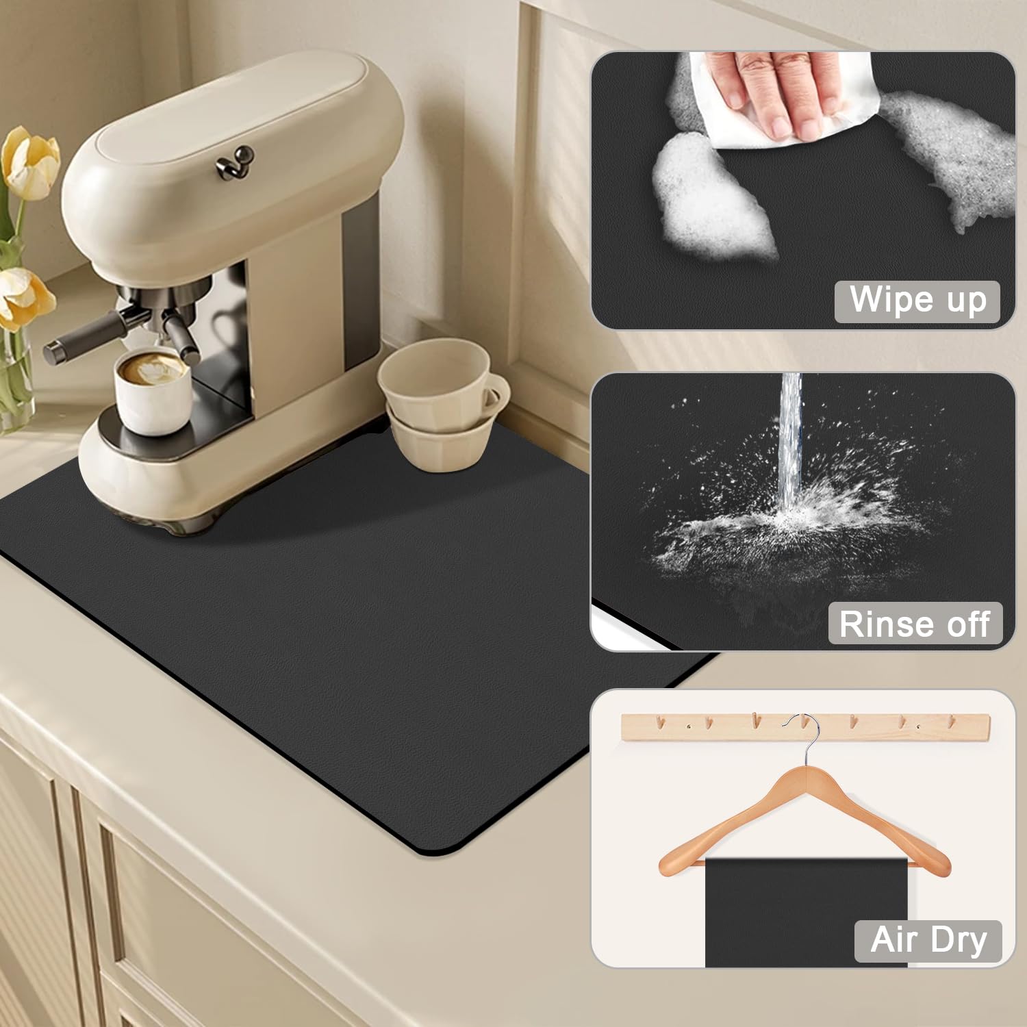 Tappetino Per Caffettiera Per Piani Di Lavoro, Decorazione Da Bar Grande Tappetino Assorbente E Lavabile In Microfibra 1078286