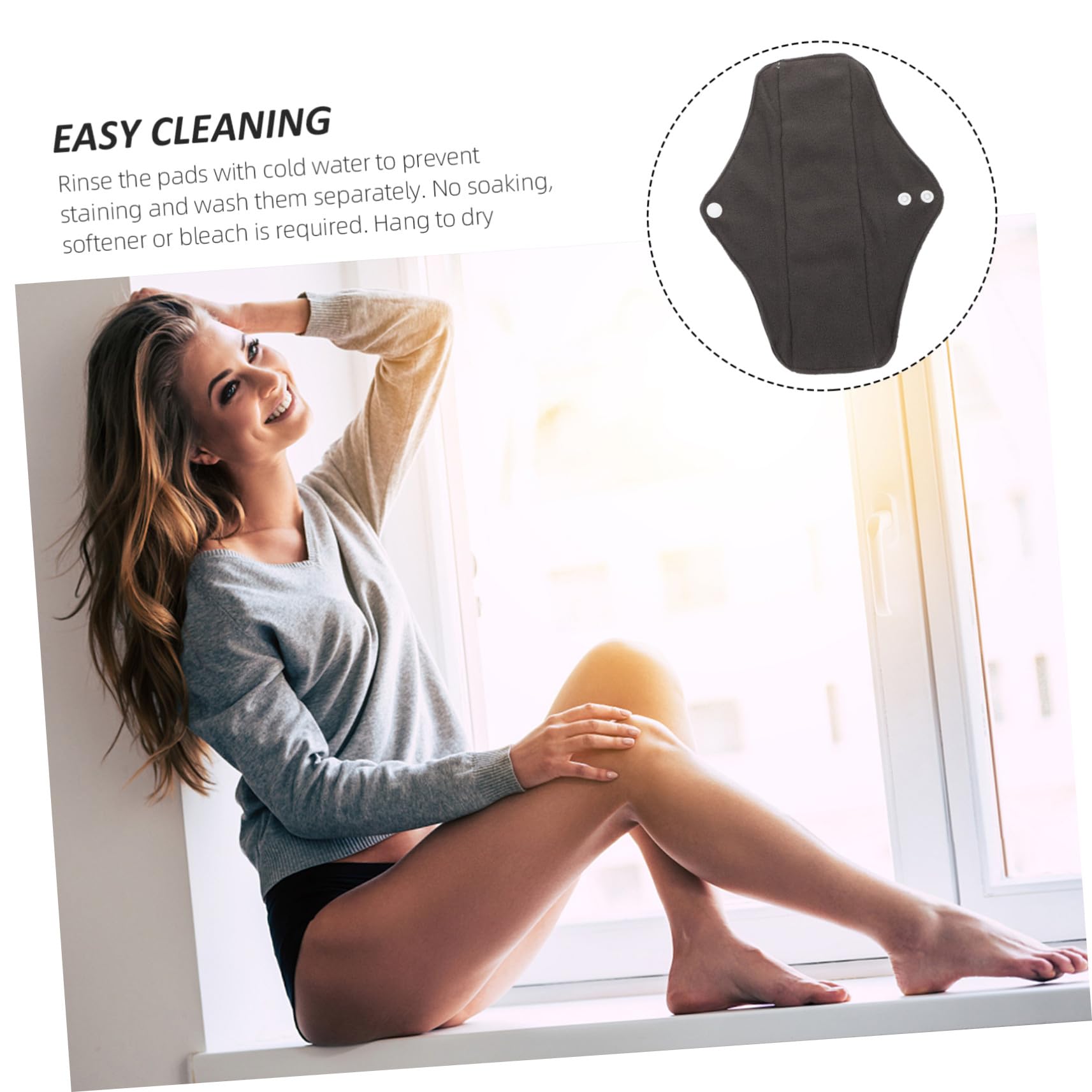 Compresas Sanitarias Reutilizables para Mujer Talla con Botón y Bolsa de Almacenamiento Absorbentes y Lavables para Uso Período y Postparto Ecoamigables y Duraderas