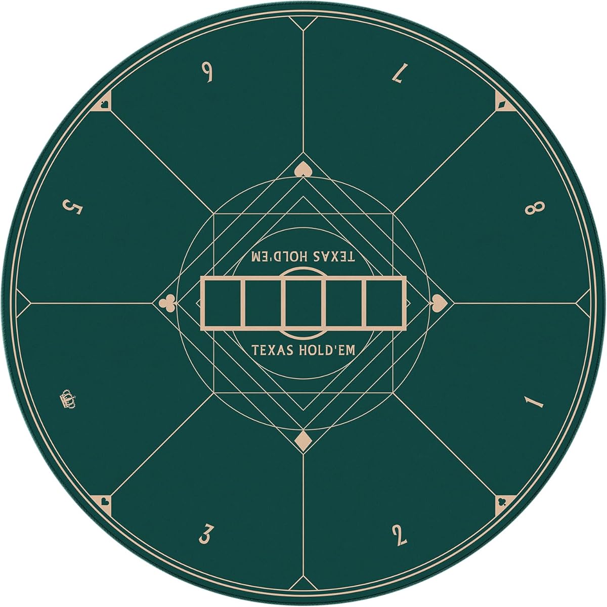 YUZPKRSI 47 Inch Round Poker Mat with Strong Edges, Texas Hold'em Poker Table Top Casino Card Games, Portable Rubber Poker Mat for Table for Casino Card Games, Carrying Bag Included