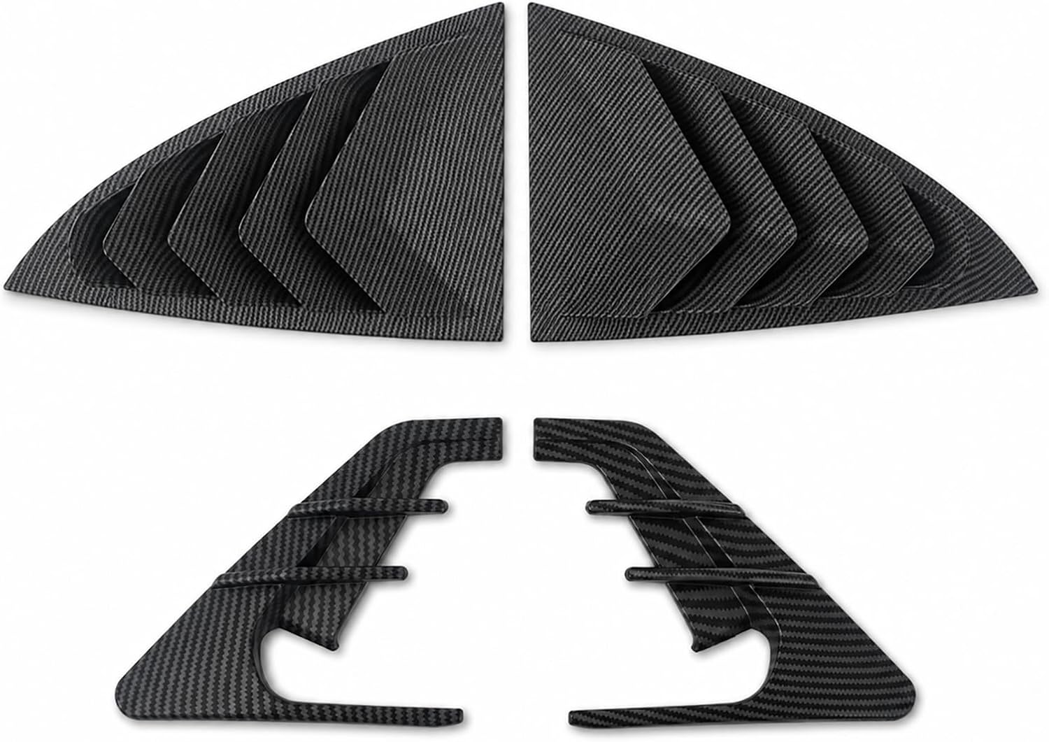 Rear Side Window Cover Louver & HW4.0 Side Camera Indicator Protection Cover Bundle Compatible with Tesla Model 3 2024-2026 Matte Black Exterior Decoration Accessories
