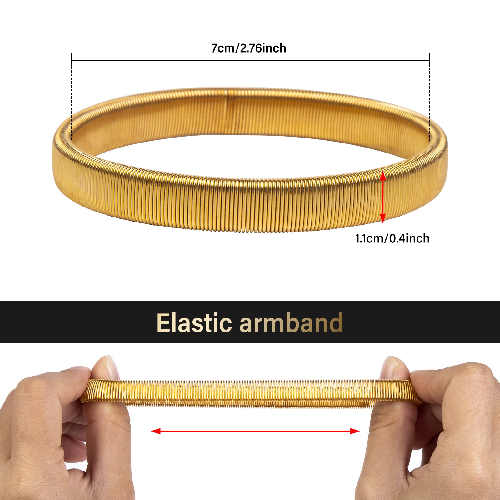 3 Paia Bracciali Reggimaniche Elastici per Camicia, Stretch Fascia di