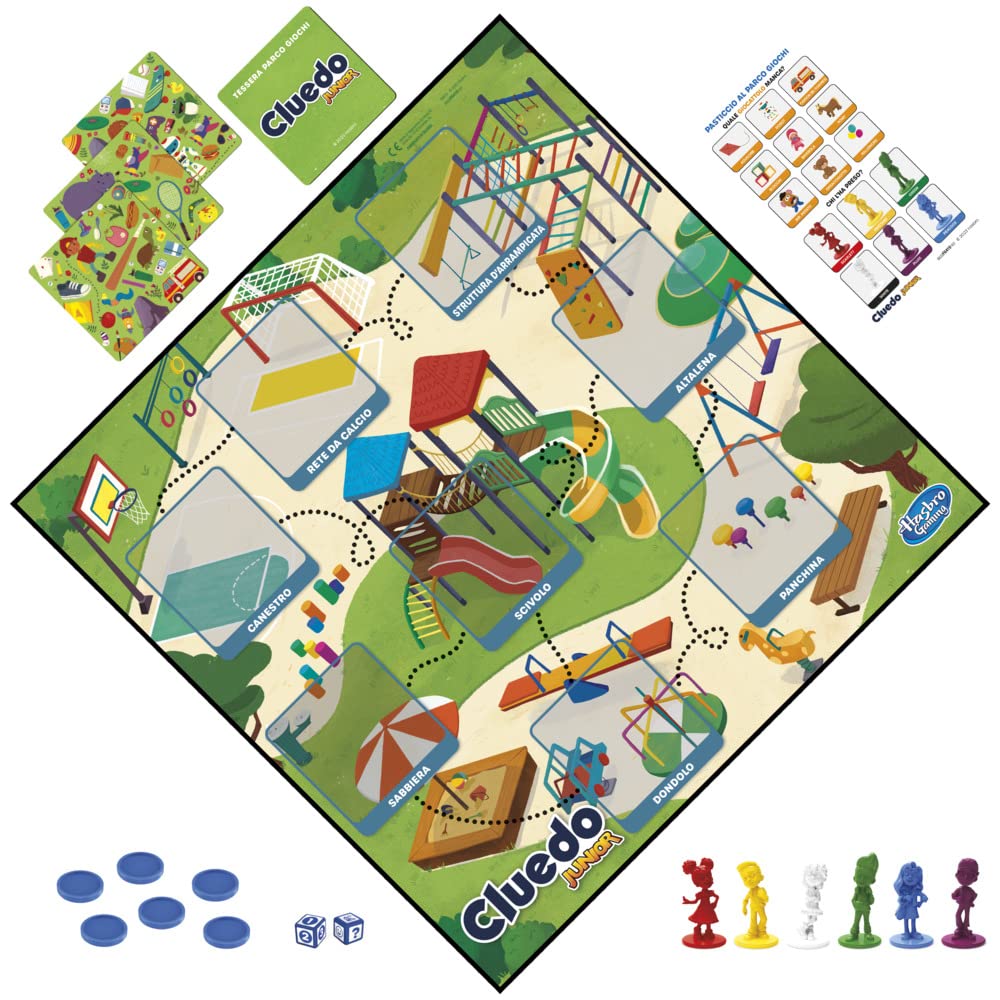 Hasbro Gaming Cluedo Junior, Gioco da Tavolo 2 in 1 con Tabellone Fronte-Retro, Gioco di Investigazione per Bambini e Bambine dai 4 Anni in Su per 2-6 Giocatori