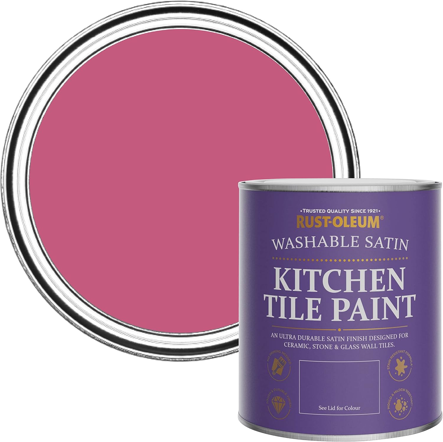 RustOleum Pink water resistant Kitchen Tile Paint in Satin Finish