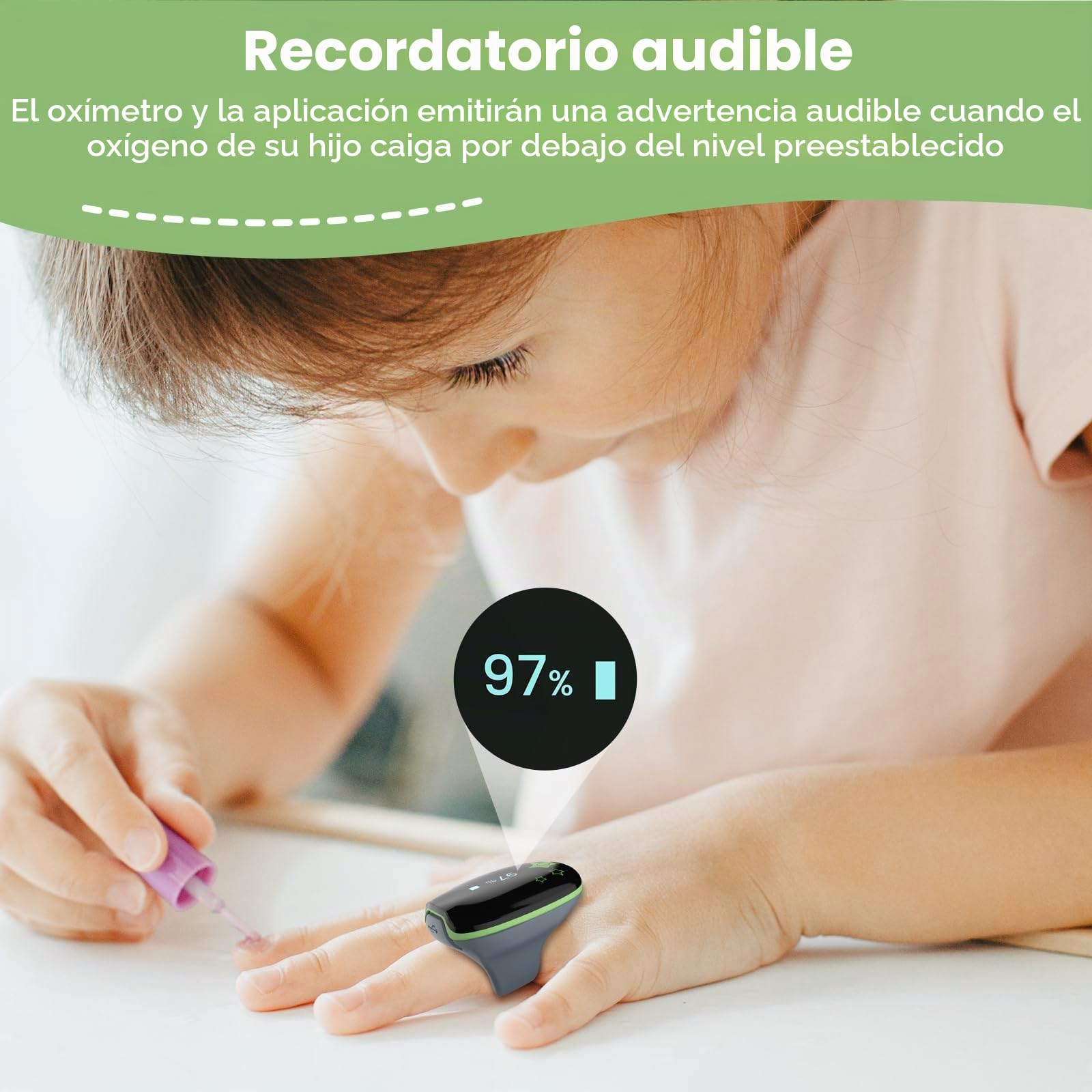 Viatom Oxímetro Pediátrico KidsO2, Monitor de Oxígeno Portátil para Niños, Medidor de Sueño Bluetooth con APP e Informe PC, Sensor de Pulso Spo2 Portátil