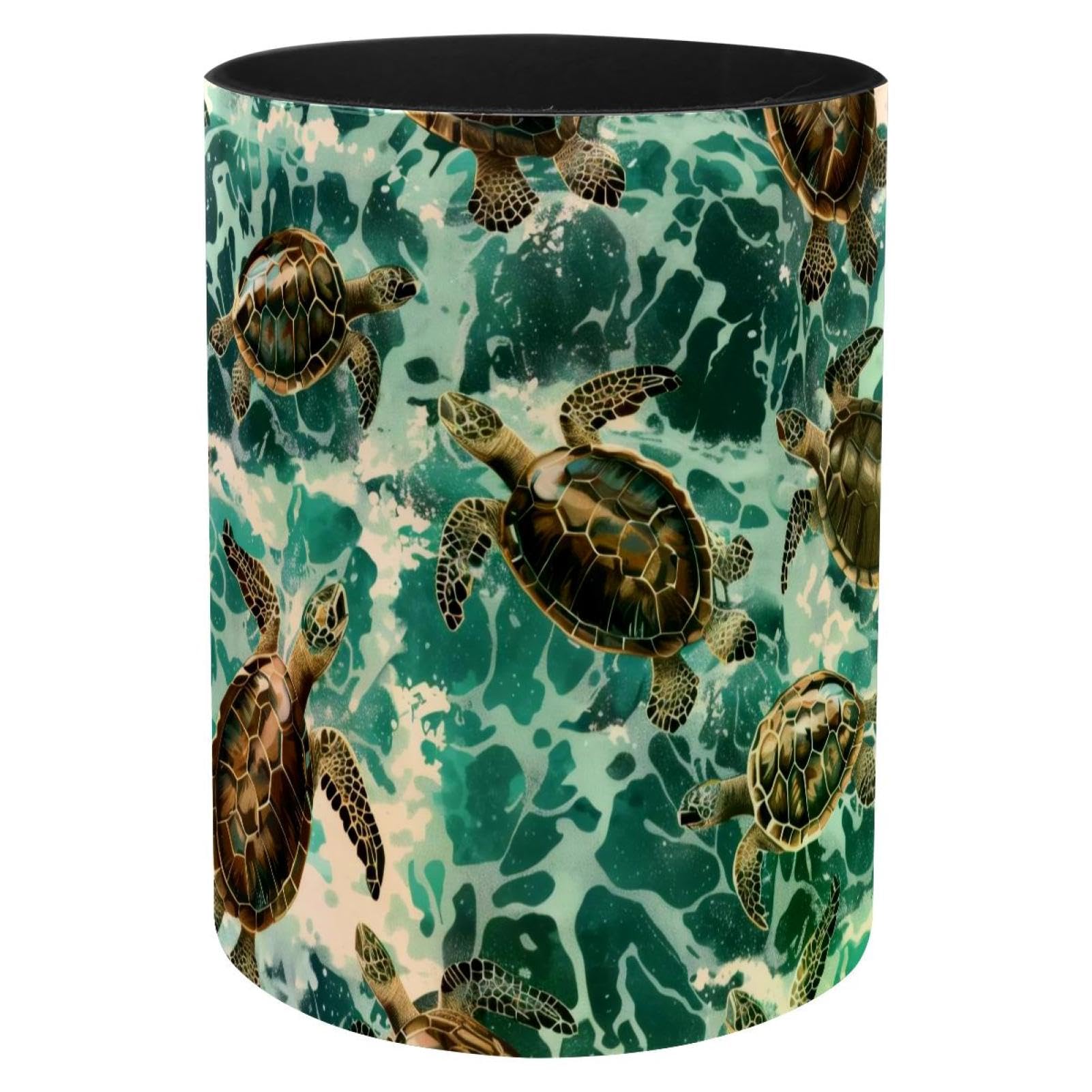 Porte-pinceaux de maquillage en métal sculpté tortue, accessoire de bureau