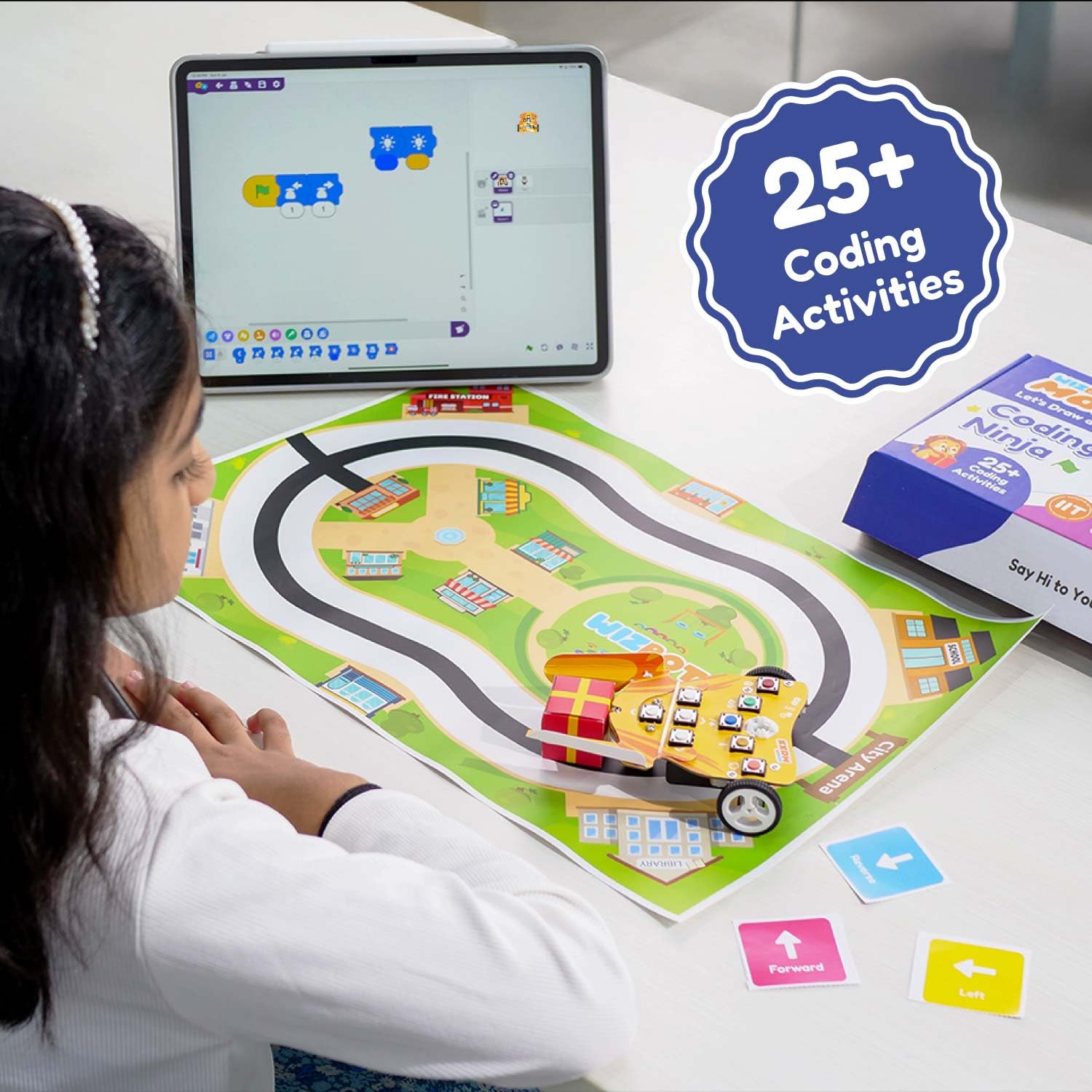 Wizbot Maxx Coding Ninja Screen-Free Robot Toy Kit | Scratch Coding kit for Kids | Puzzles, Games & Drawing | 25+ Activities | Birthday Gift for Boys & Girls 8,9,10 Years 2