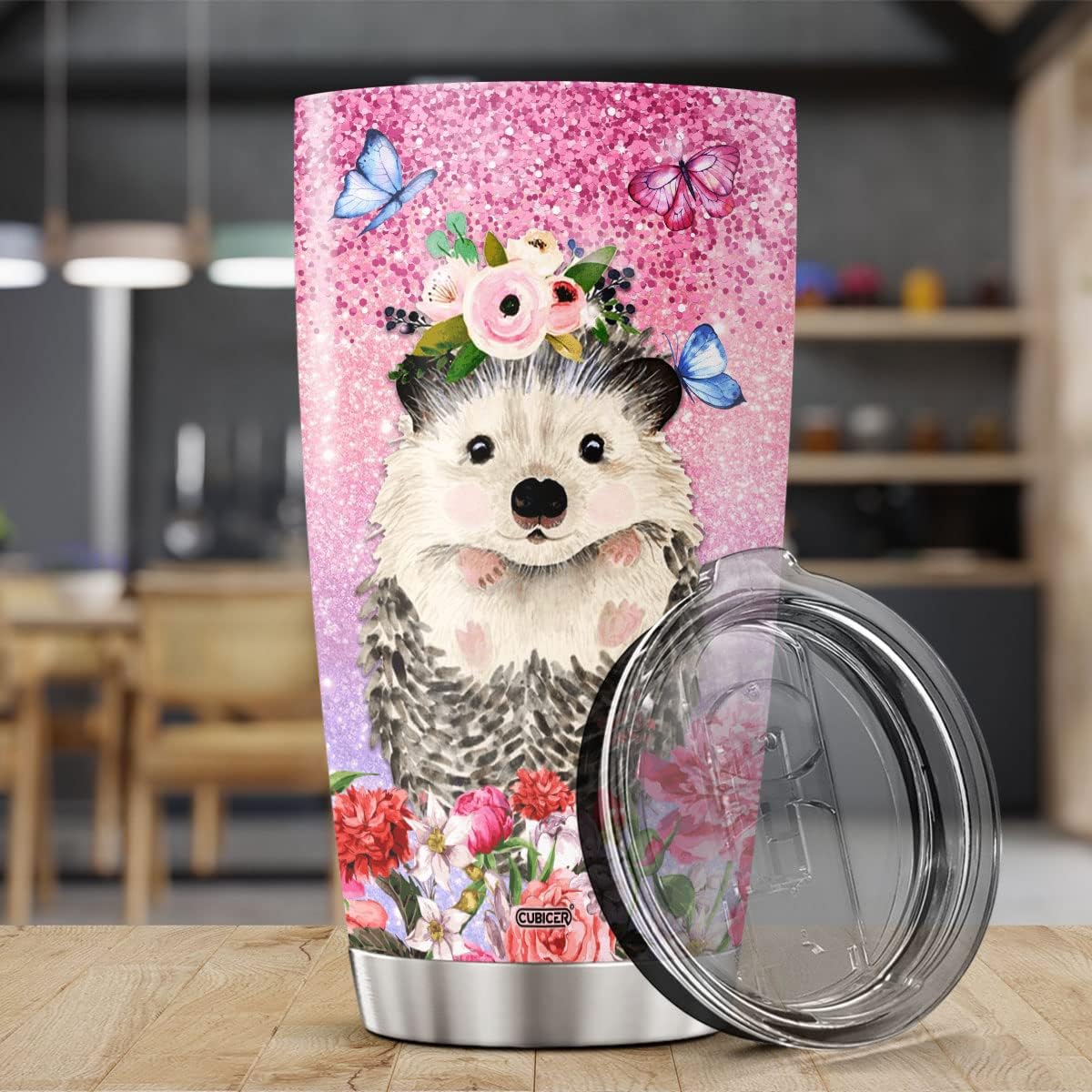 CUBICER Hedgehog Stainless Steel Tumblers Coffee Tumbler Gifts For Hedgehog Lovers Women Men On Christmas Day Mug 20 oz Travel Cup Travel Insulated Mugs Decor Kitchen Accessories - Image 3