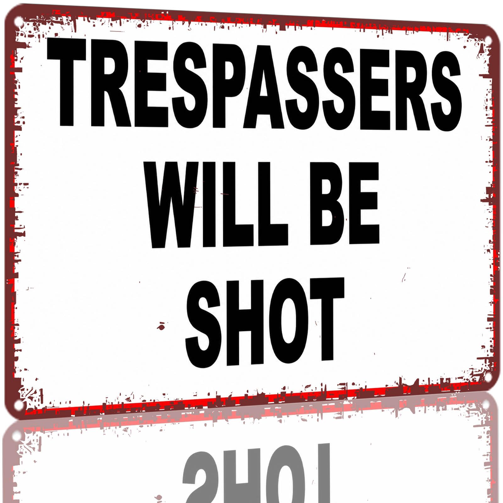 Kwqdozf As Pic 8X12 Inch Aluminum Vintage Trespassers Warning Sign Decorative Metal