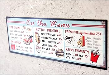アメリカンファストフード大判ドリンクメニューサイン Amazon | アメリカン ダイナー ファストフード メニュー 看板 メタル