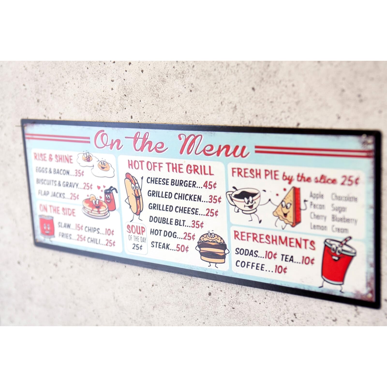 Amazon | アメリカン ダイナー ファストフード メニュー 看板 メタル