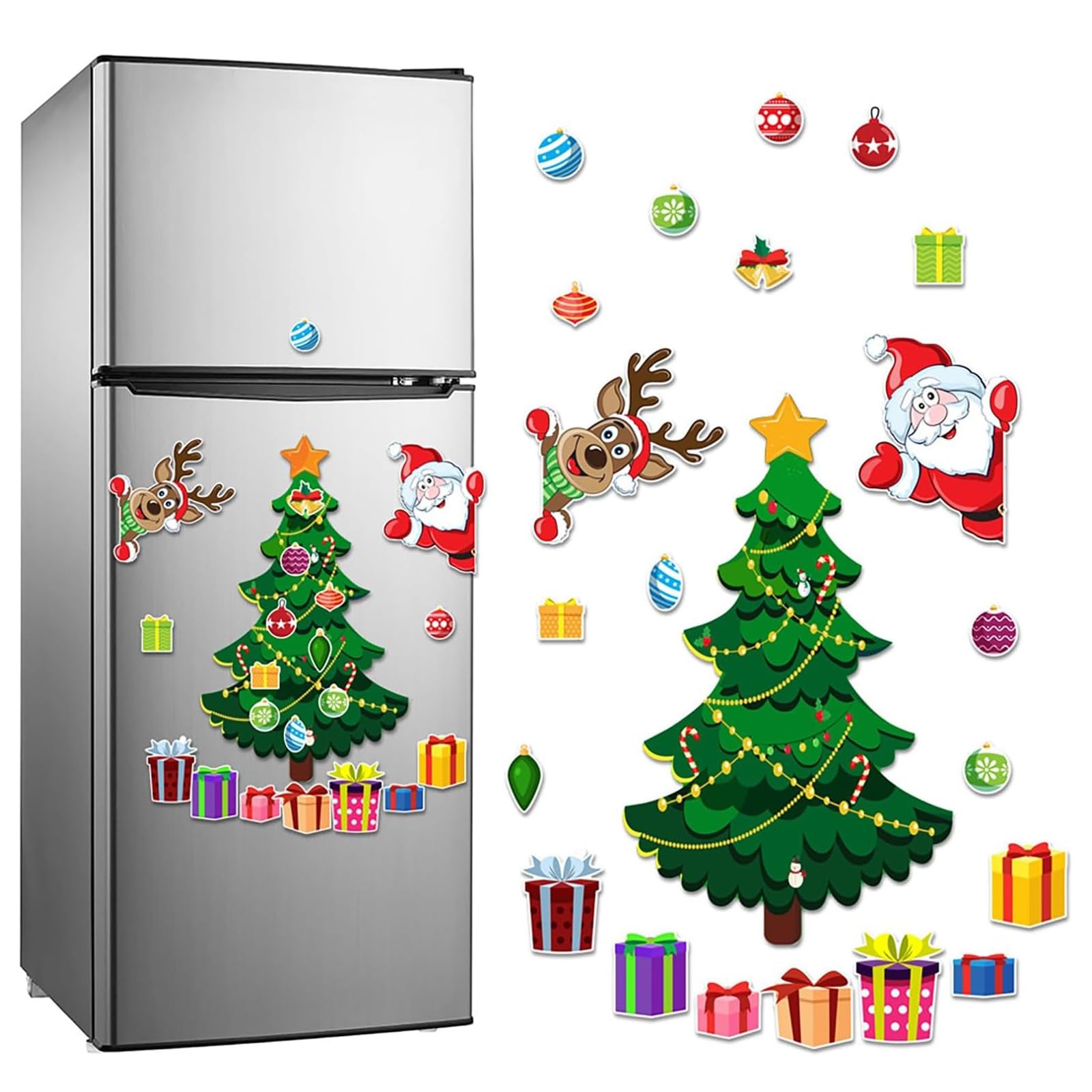Árbol de Navidad magnético para refrigerador con imanes navideños festivos
