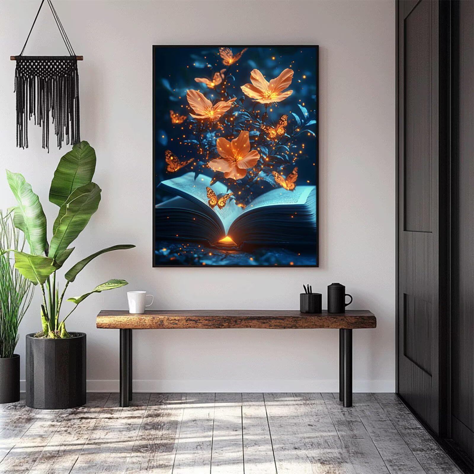 5D DIY książka do malowania diamentami pełny zestaw 80 x 60 cm, kwiat diamentowy obraz diamentowy kryształ górski haft krzyżykowy embroidery zestaw na wiosnę nowoczesny obraz salon80 x 60 cm THDZ