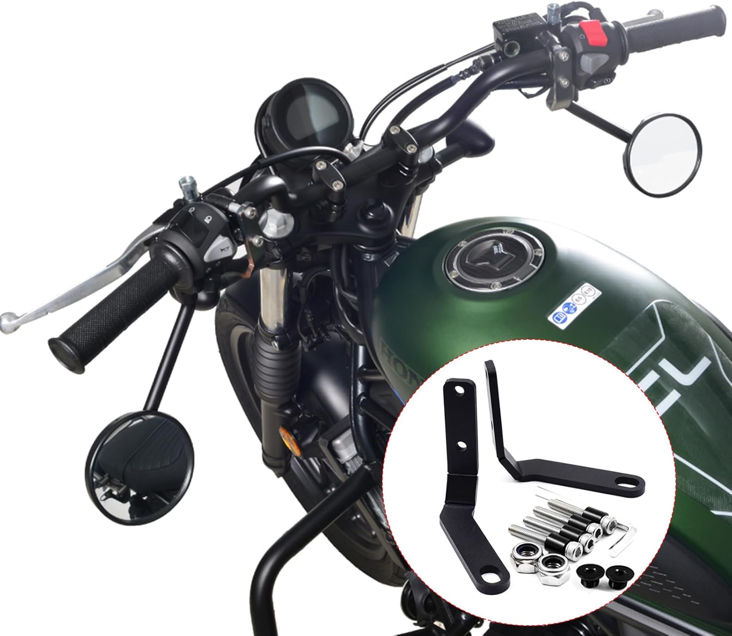 Motorcycle Rearview Mirror Down Bracket Handlebar View Side Mirror Forward kit (for Honda Vehicle) SCL500 SCL300 SCL