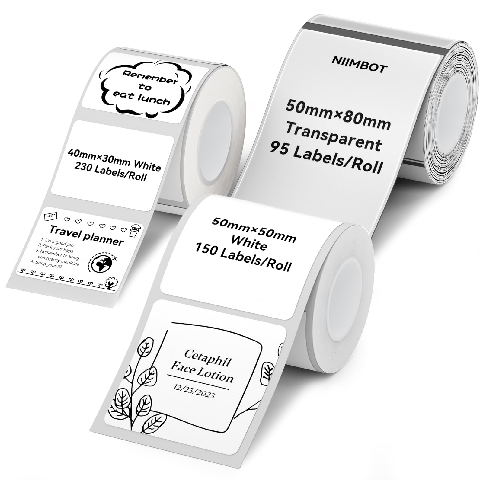 NIIMBOT Thermal Label Tape 3Rolls, Compatible with B1/B2/B21 Label Maker