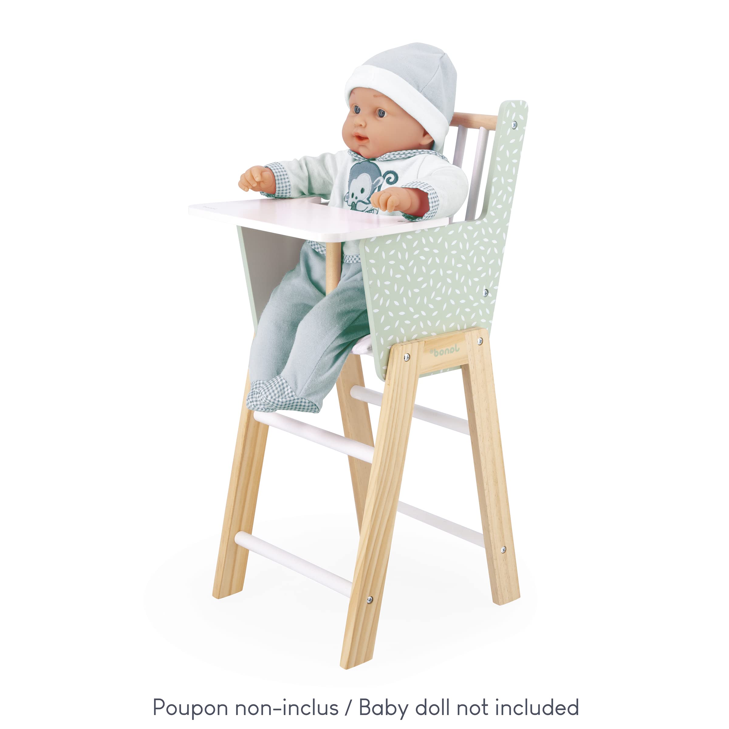 Janod - Chaise Haute Zen en Bois FSC - Jouet d'Imitation - Accessoire pour Poupon et Poupée Jusqu'à 42 cm - Dès 3 Ans, J05901