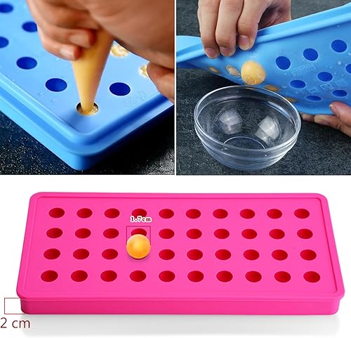 Miniatura 3 de Yesland Paquete de 3 moldes de mini bolas de hielo, molde redondo de silicona de 120 cavidades/molde de gotas de chocolate, perfecto para dulces,