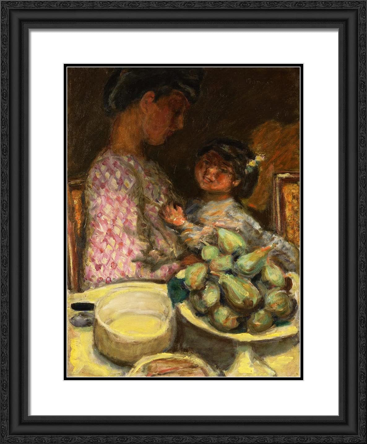 ArtDirect Bonnard, Pierre 20x24 Black Modern Framed Art Print Titled: A Plate of Figs