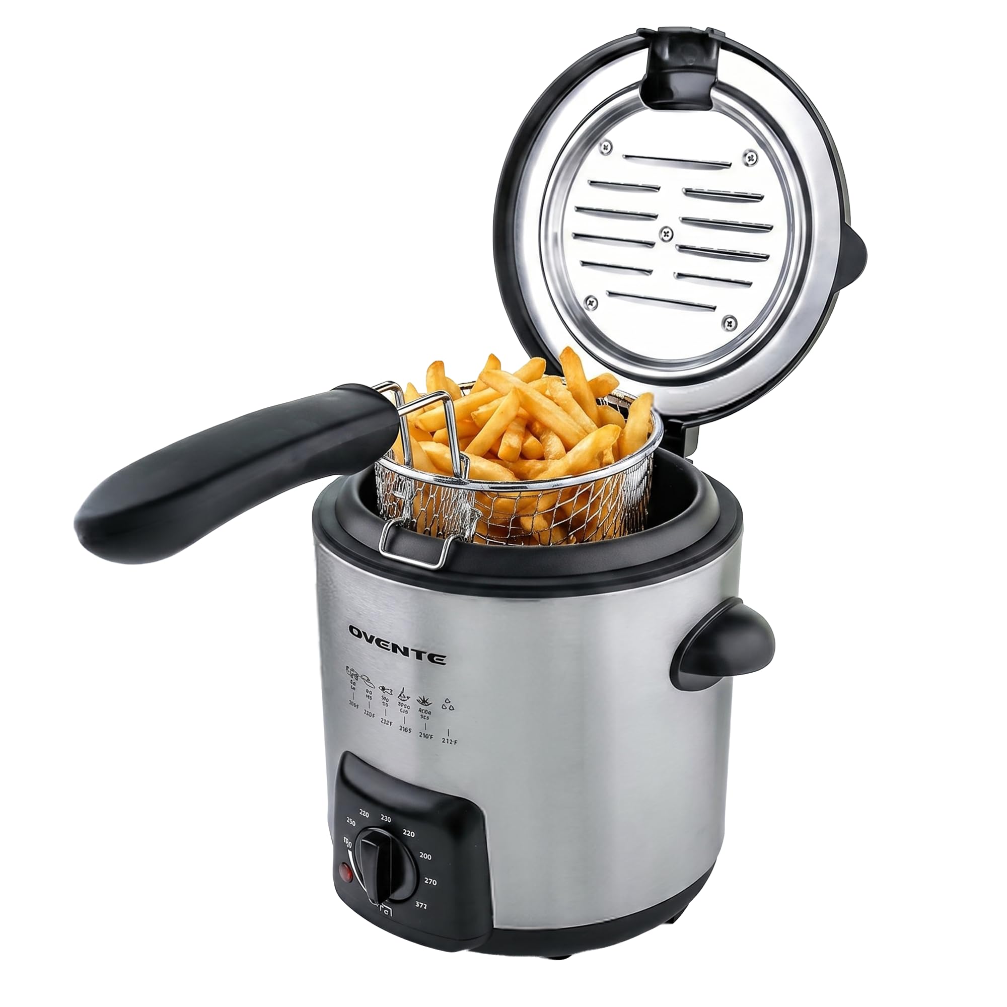 【中古】 Ovente FDM1091BRリムーバブルバスケット ステンレススチール 調節可能な温度制御 ノンスティックインテリア パーソナルサイズ ブラシ付き Amazon.com: OVENTE Electric Deep Fryer, 0.9L Capacity, 840W