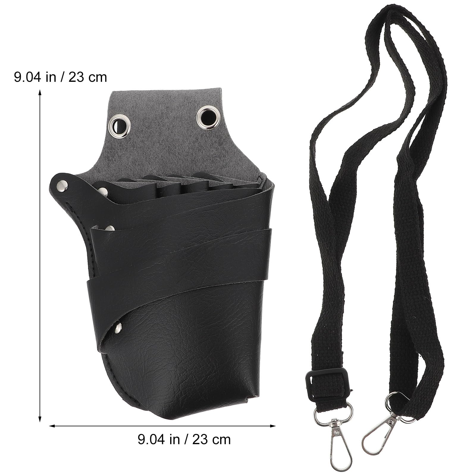 Marsupio Porta Forbici Parrucchiere Professionale in Pelle Pu Nero, Leggero e Portatile, per Saloni di Bellezza