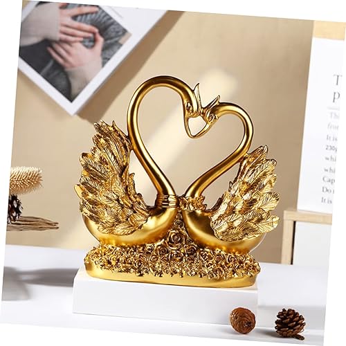 Miniatura 2 de GANAZONO Adornos de cisnes artesanales de resina, decoración de mesa de café, decoración del hogar, decoración de boda china, figura romántica en